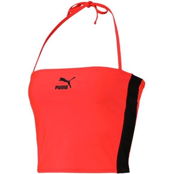 Puma LUXTG Orange And Black bandeau top Crop - Picture 1 of 6